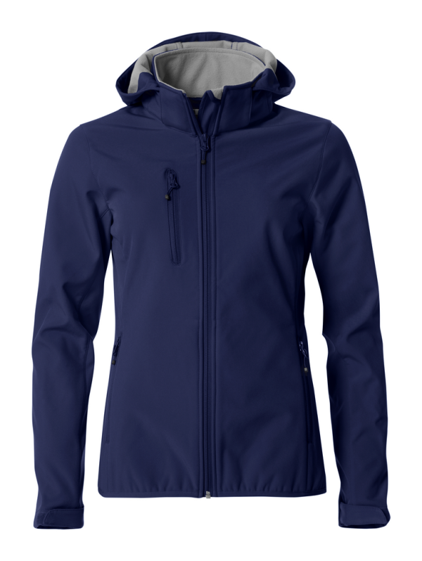 softshell jakke i fargen royal blue med grått innerfor