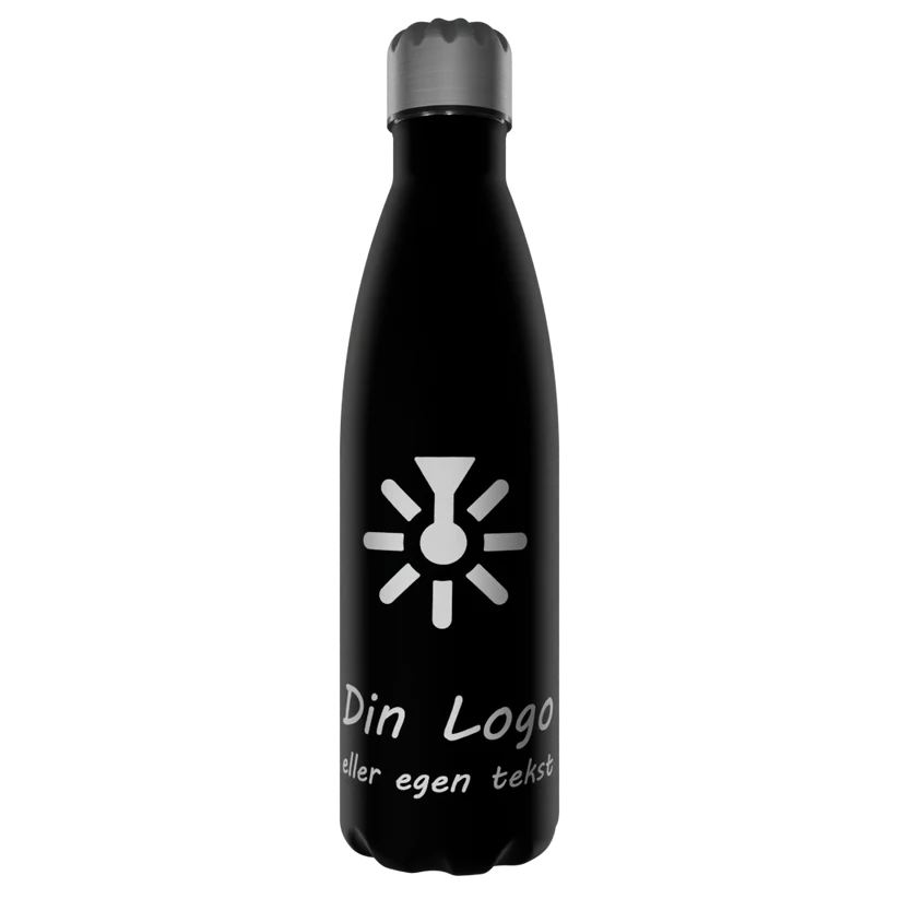 termosflaske i svart, som rommer 500ml og kan graveres eget design eller logo på