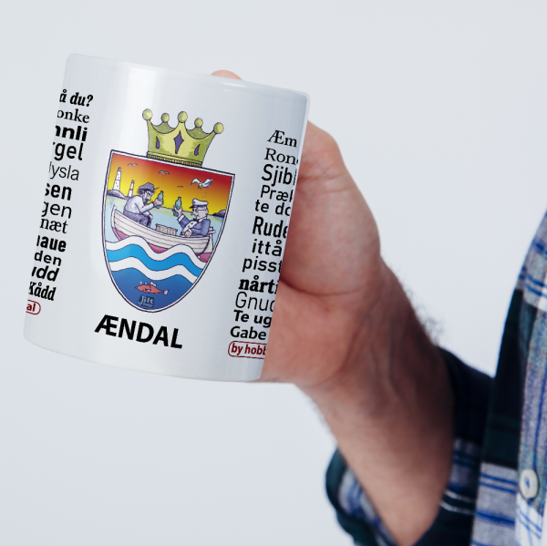 kopper i illustrasjon med dialektord fra arendal